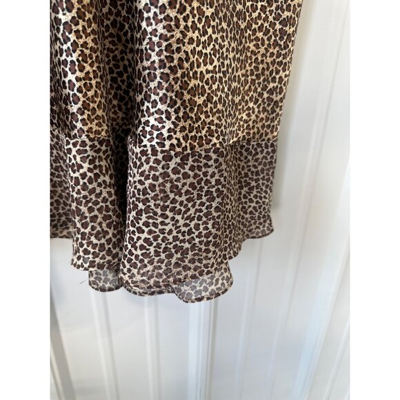 True Beauty By Emme Leopard Print Slip Nightgown Womens 1X Brown Lounge Intimate - Picture 3 of 8